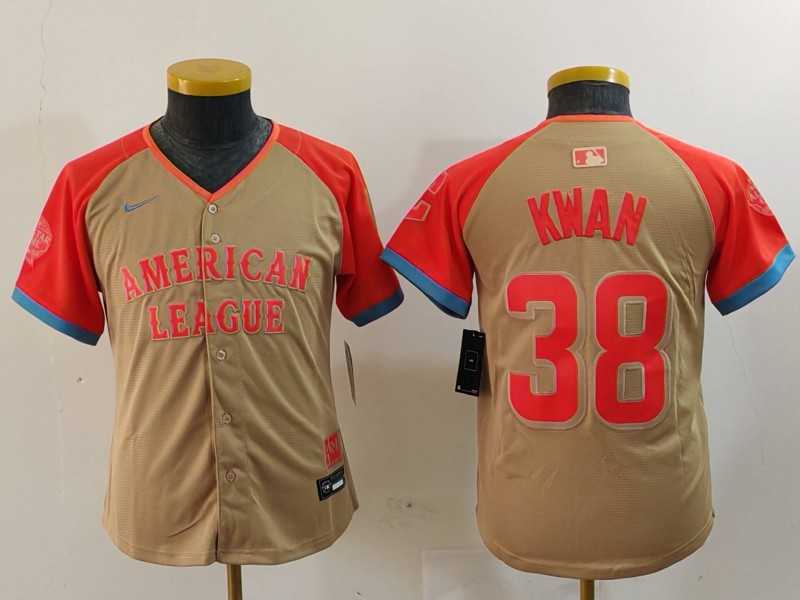 Women%27s Cleveland Guardians #38 Steven Kwan Cream 2024 All Star Limited Stitched Jersey
